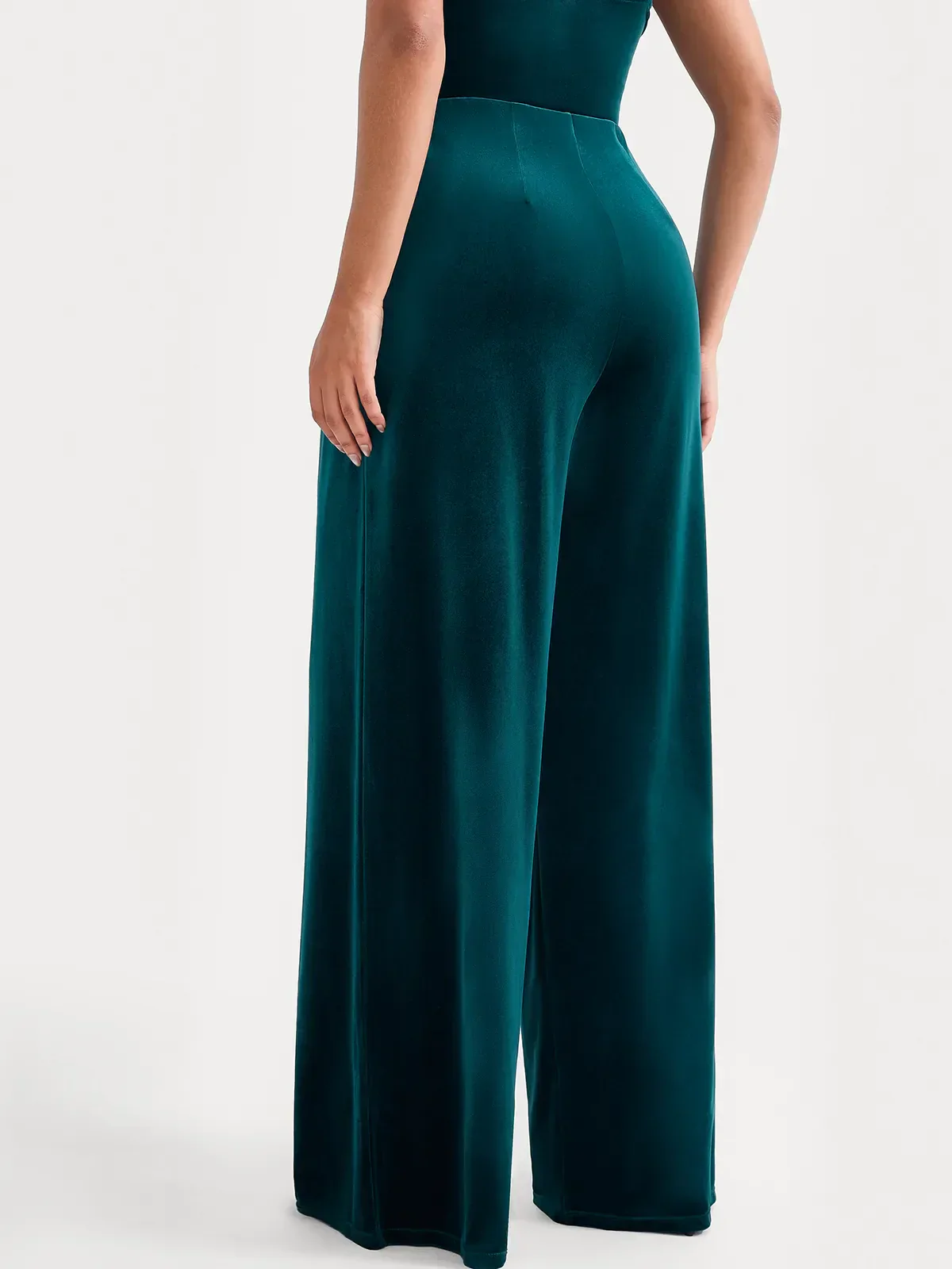 Velvet Wide-Leg Sculpting Trousers - Image 43