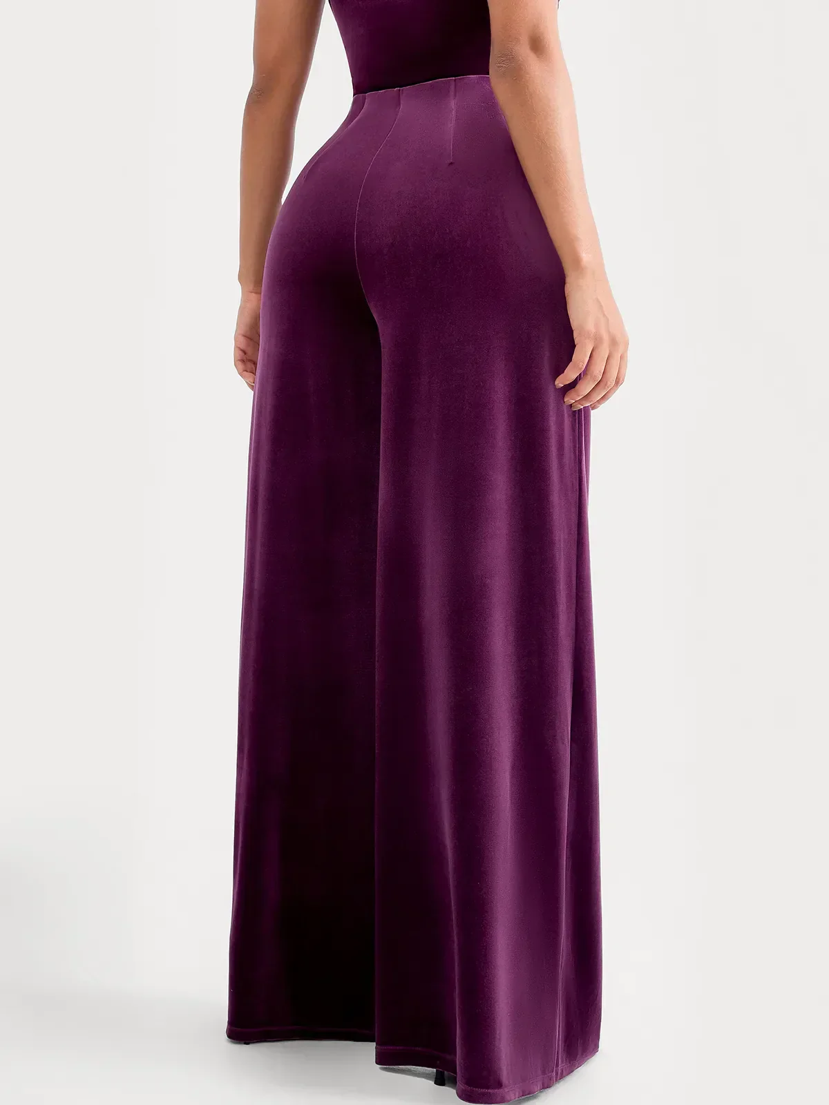 Velvet Wide-Leg Sculpting Trousers - Image 6