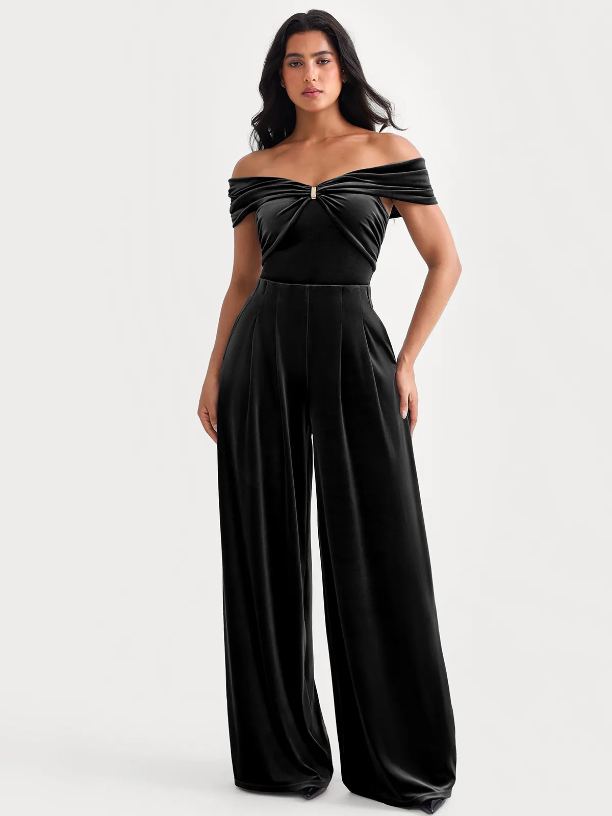 Velvet Wide-Leg Sculpting Trousers - Image 87