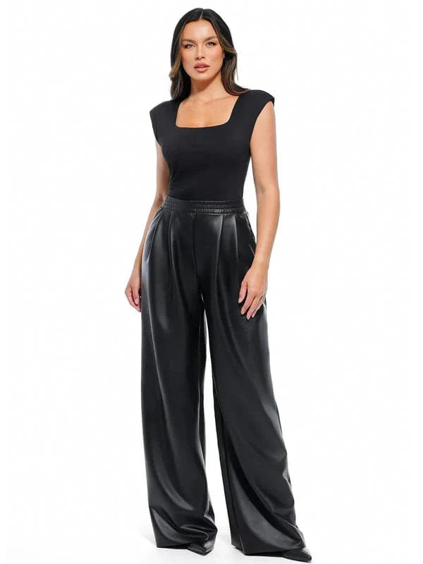 Velvet Wide-Leg Sculpting Trousers - Image 9