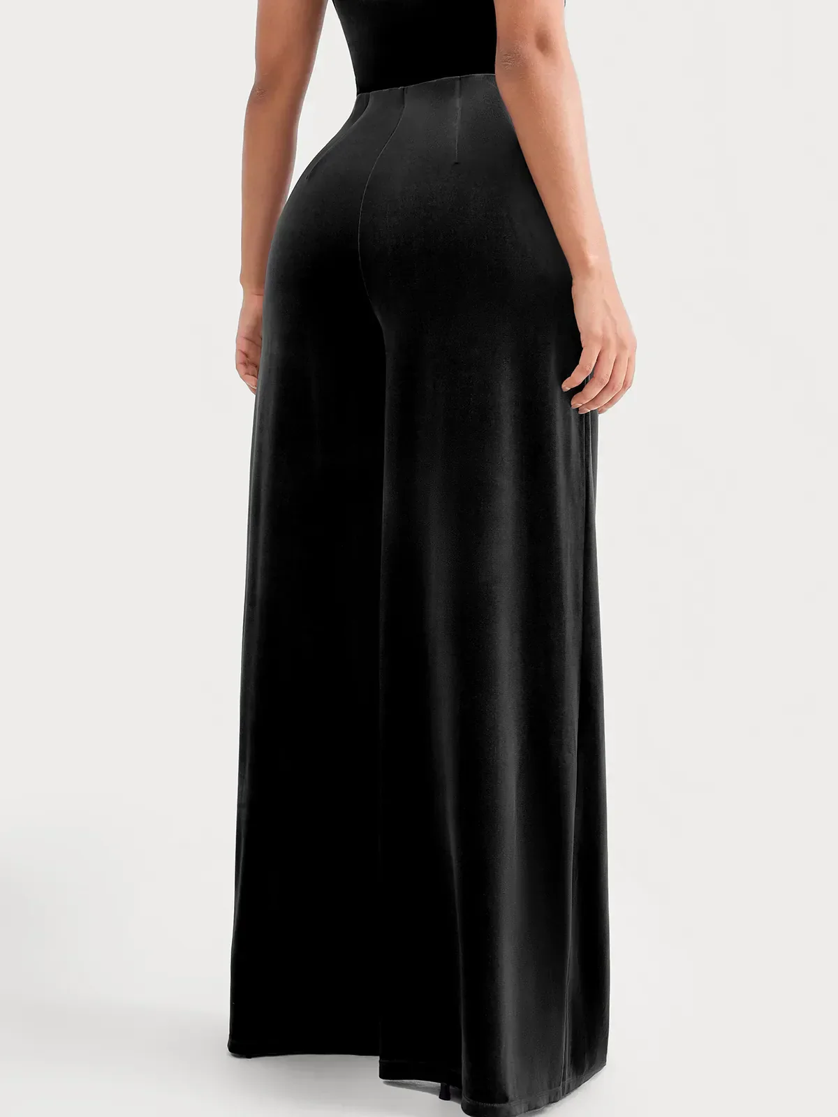 Velvet Wide-Leg Sculpting Trousers - Image 93
