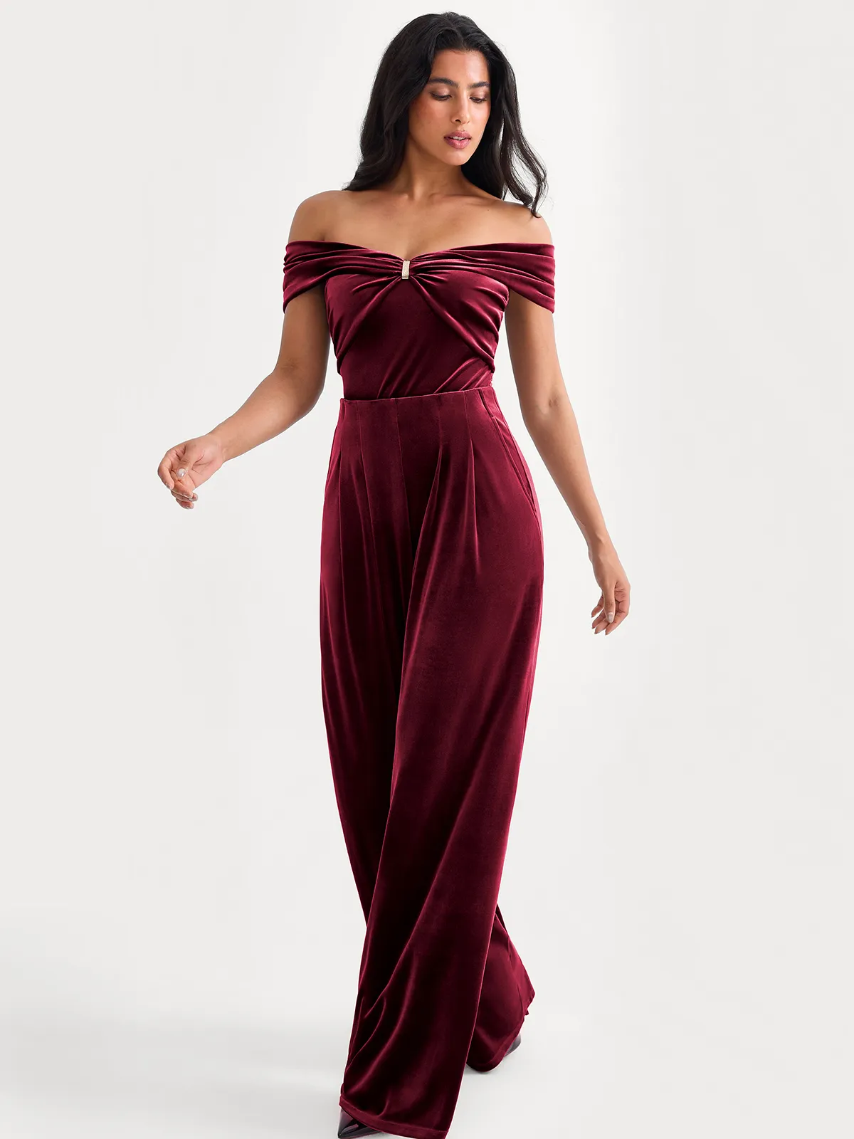 Velvet Wide-Leg Sculpting Trousers - Image 98