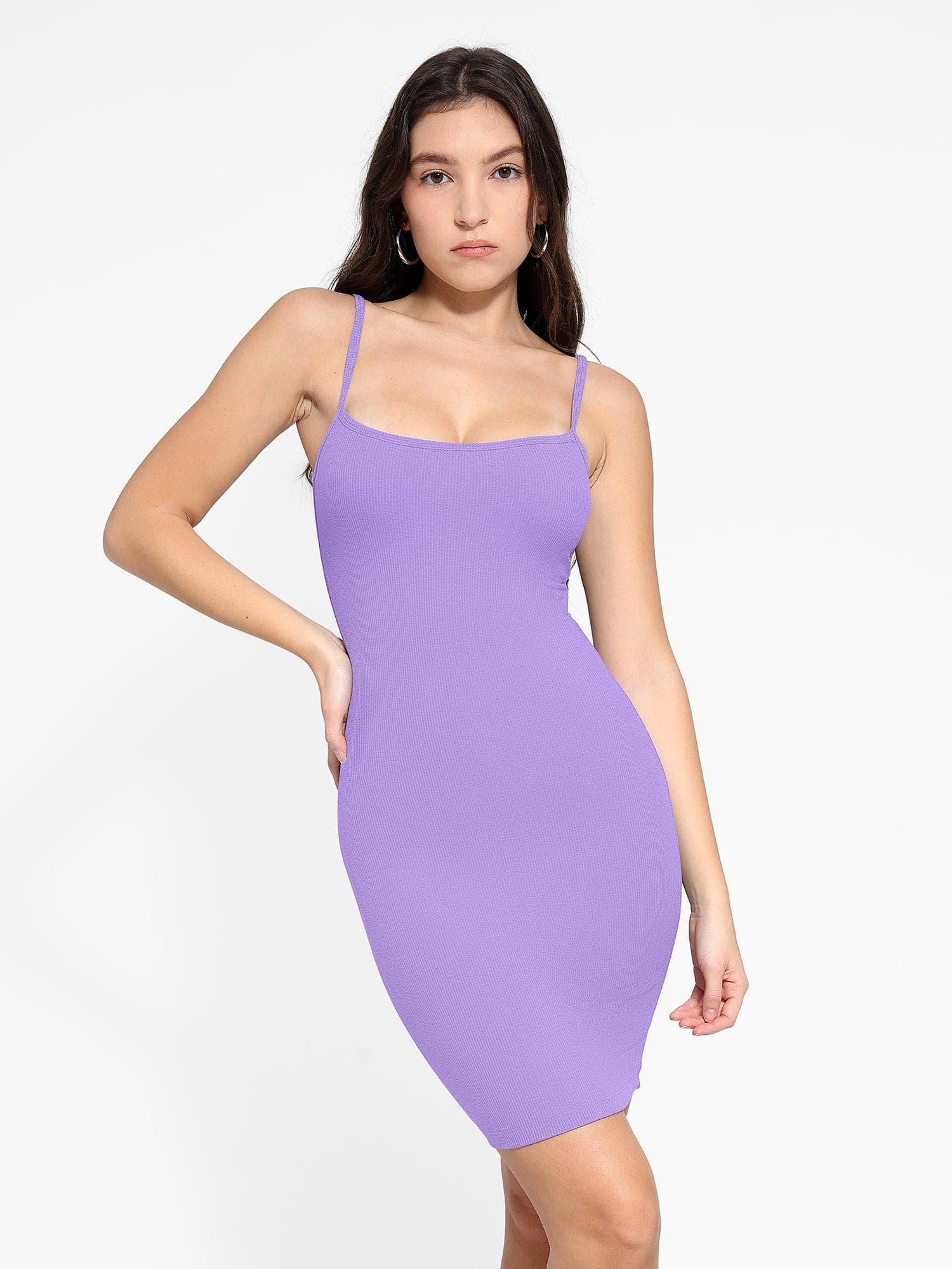 Shapewear Solid Modal Butt Lift Mini Slip Dress - Image 29
