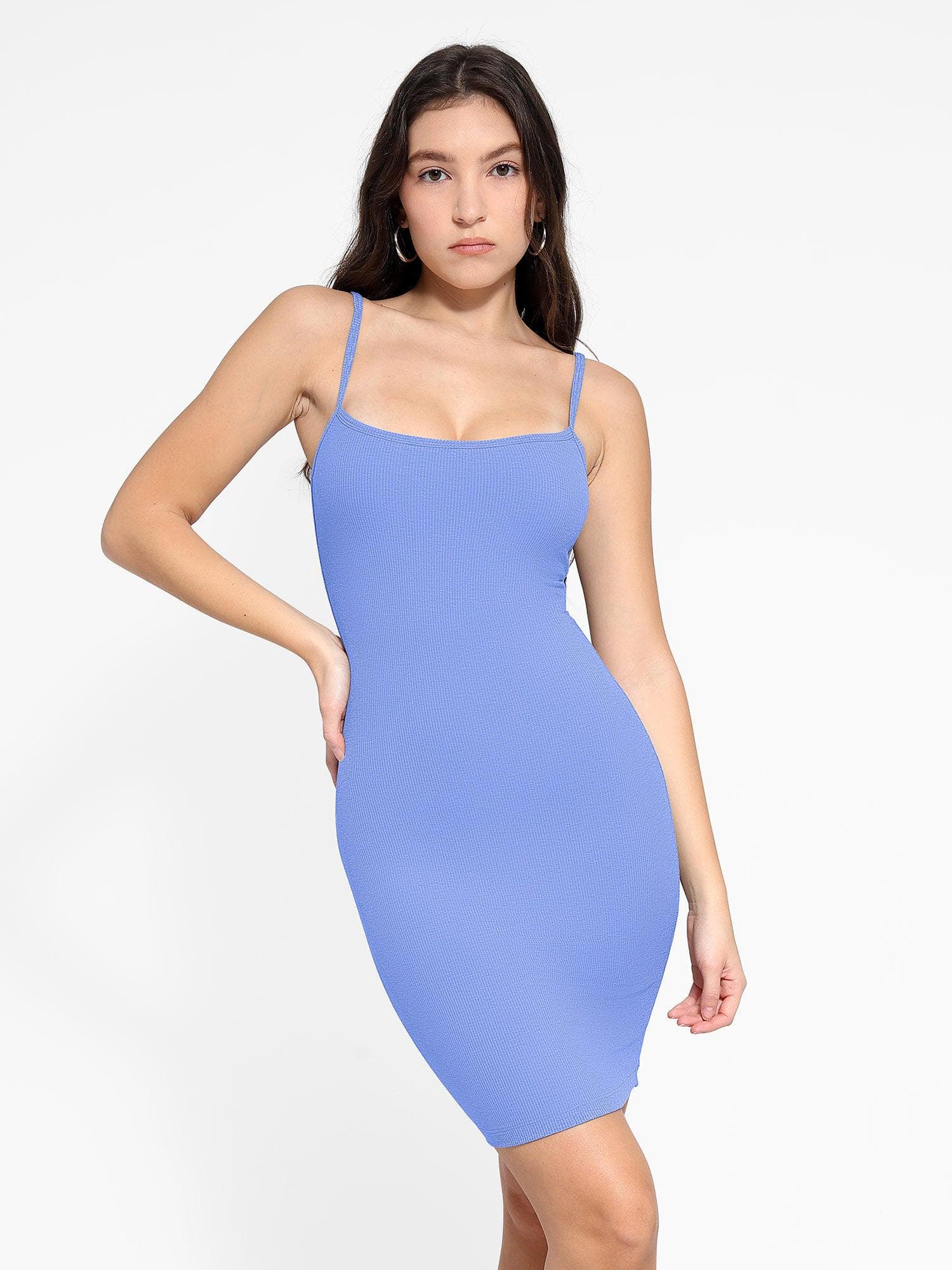 Shapewear Solid Modal Butt Lift Mini Slip Dress - Image 39