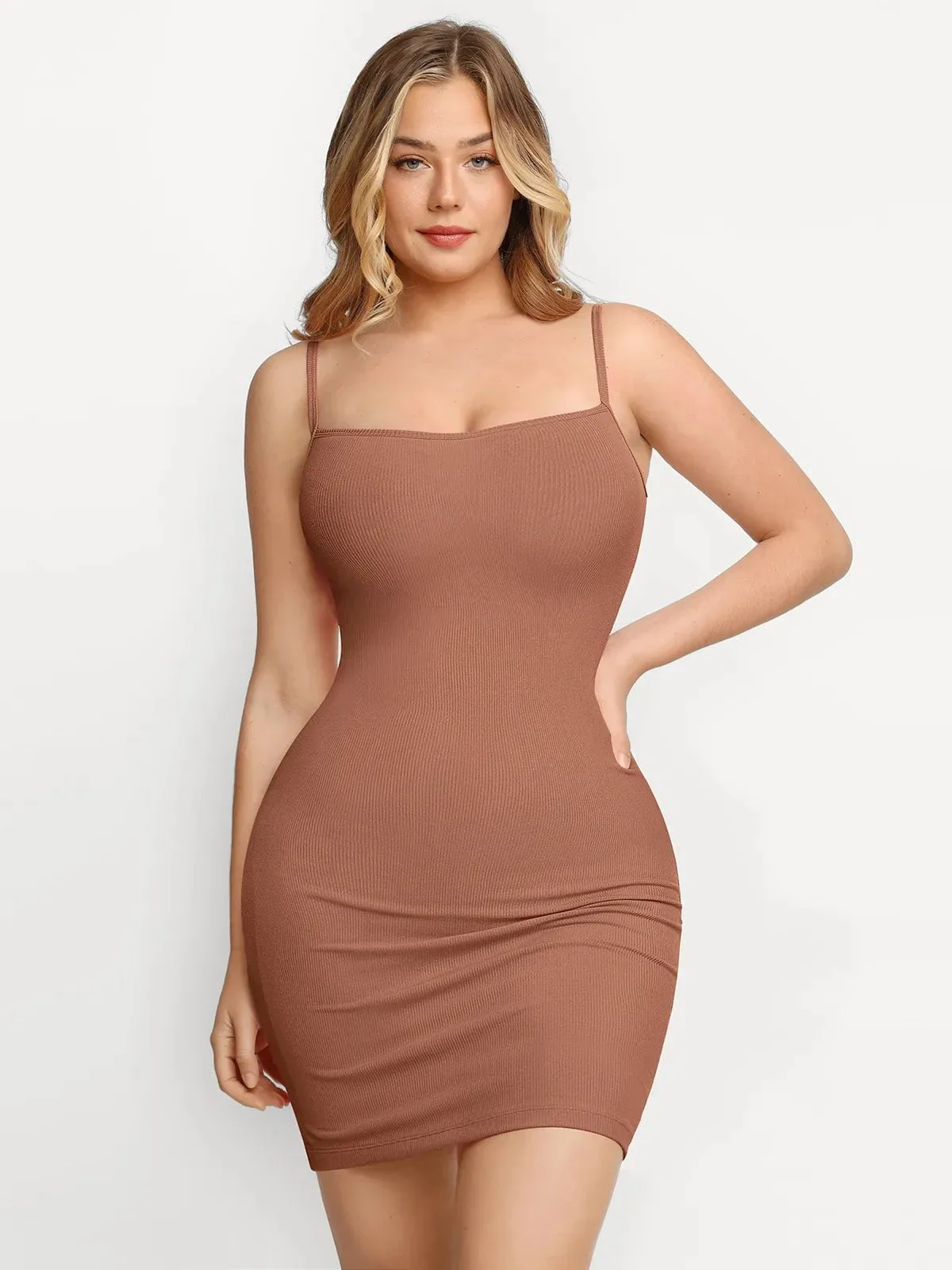 Shapewear Solid Modal Butt Lift Mini Slip Dress - Image 9