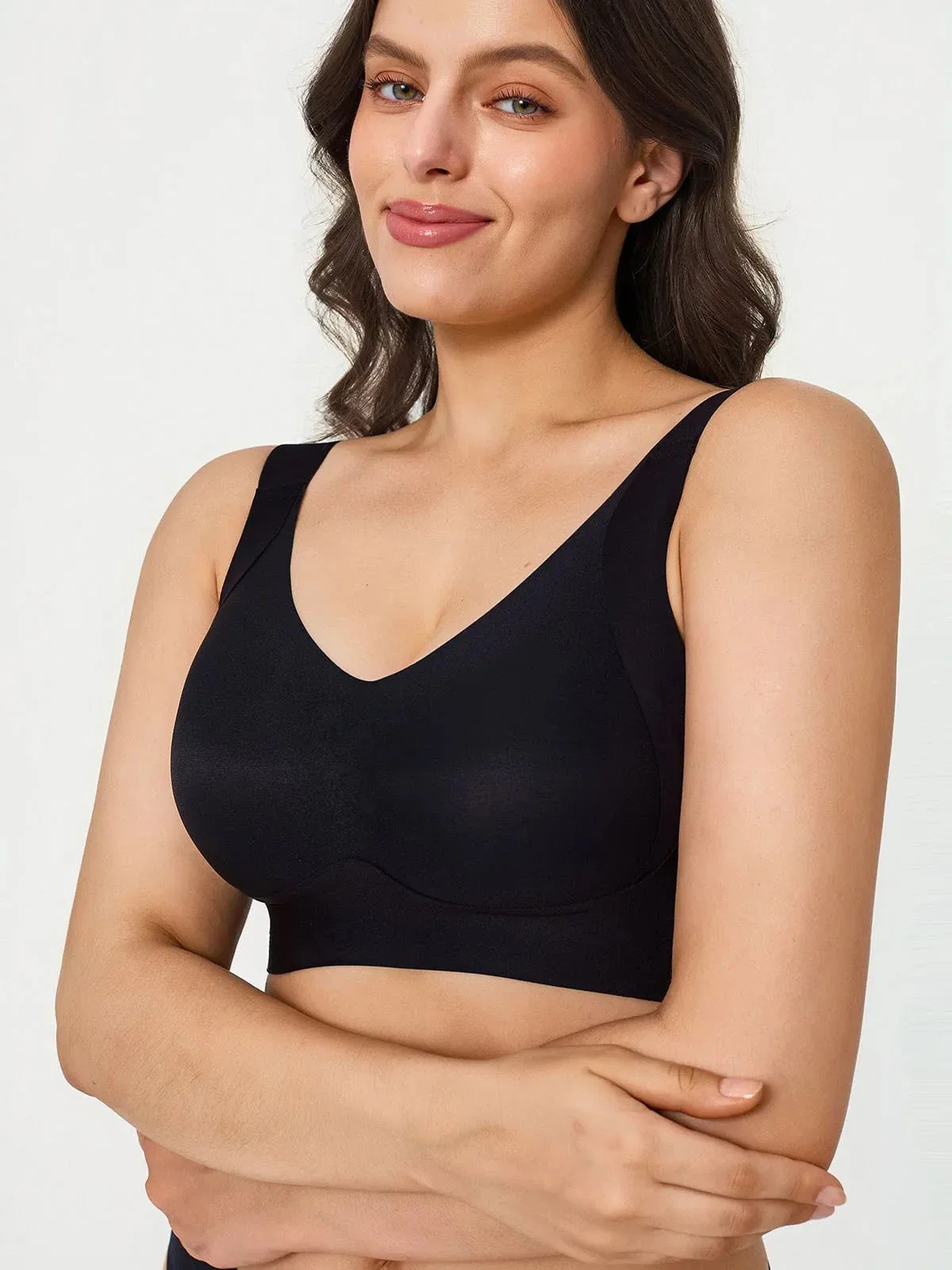 Wireless Wide Strap Everyday Supportive Push Up Comfort Bra - Image 13