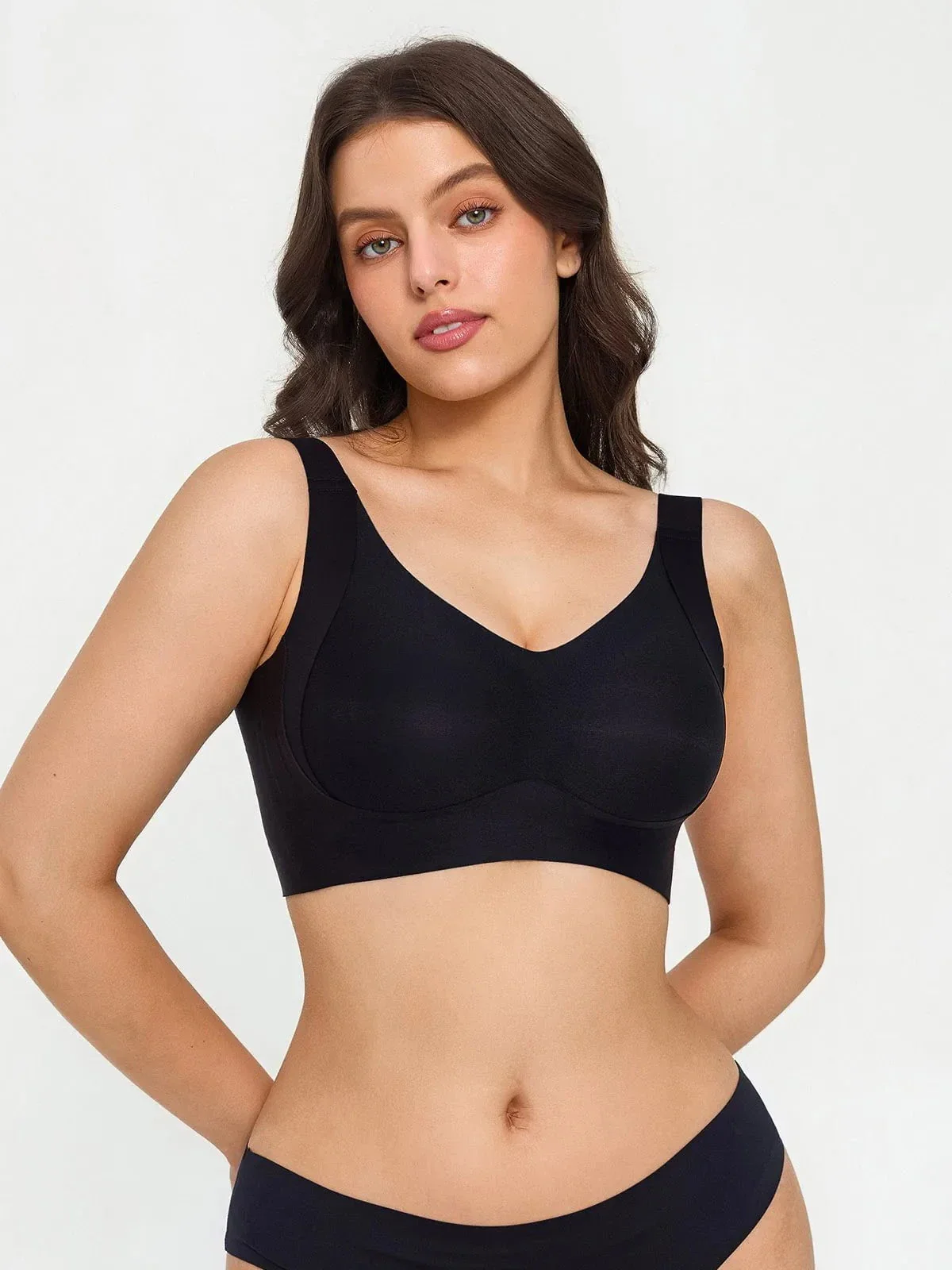 Wireless Wide Strap Everyday Supportive Push Up Comfort Bra - Image 14