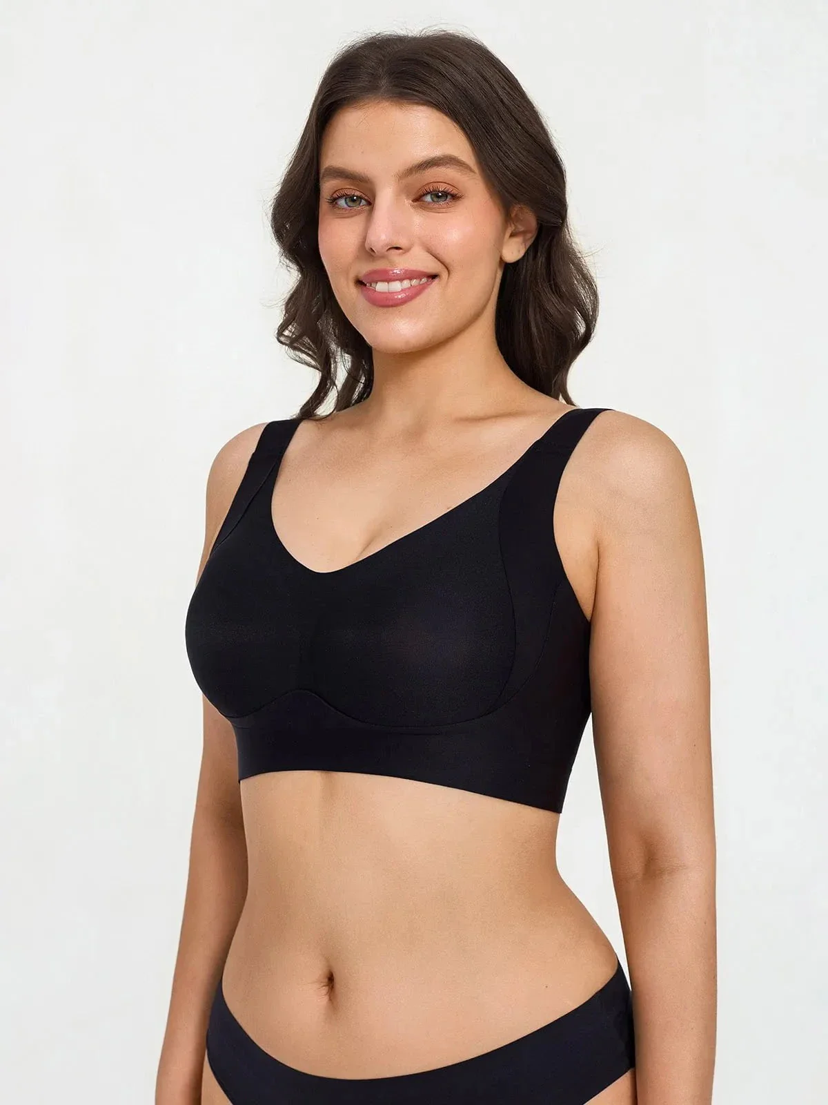 Wireless Wide Strap Everyday Supportive Push Up Comfort Bra - Image 15
