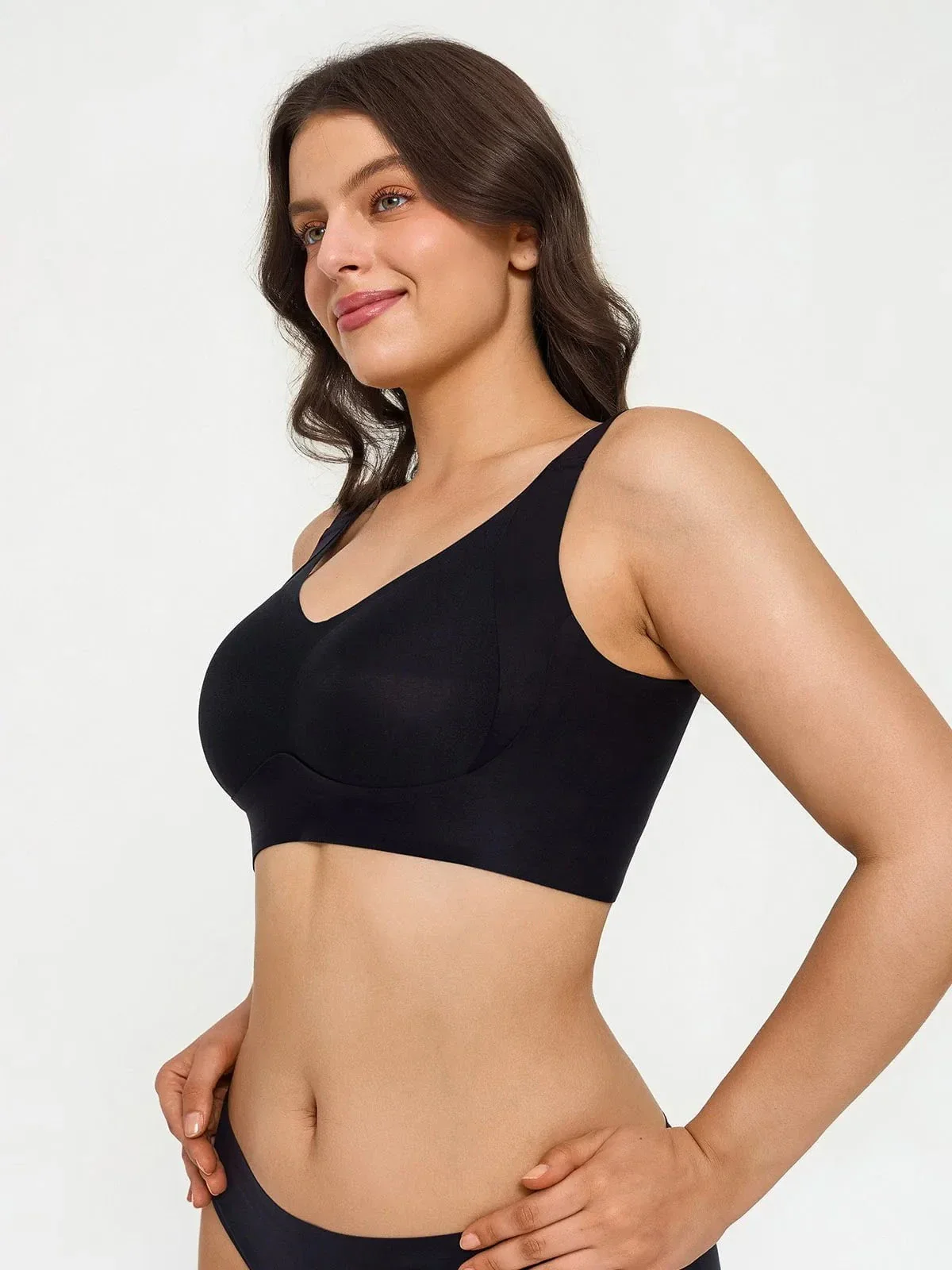 Wireless Wide Strap Everyday Supportive Push Up Comfort Bra - Image 16