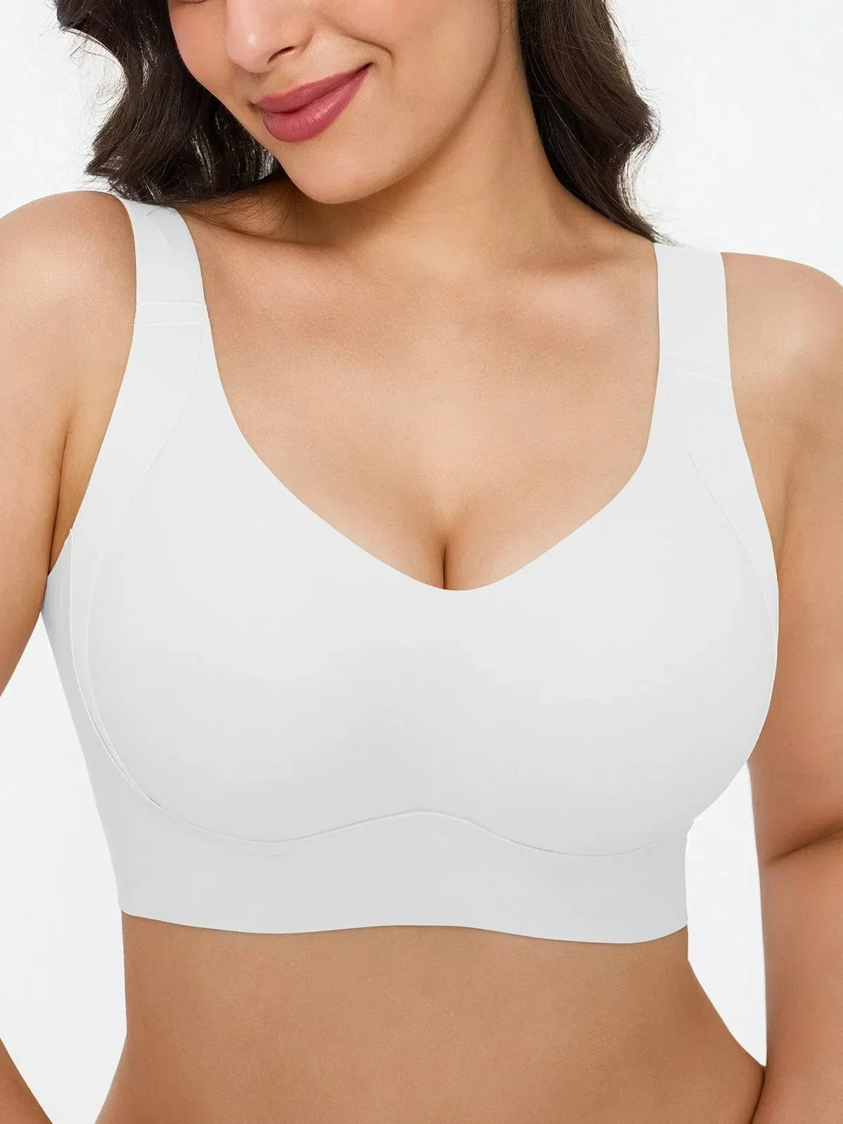 Wireless Wide Strap Everyday Supportive Push Up Comfort Bra - Image 7