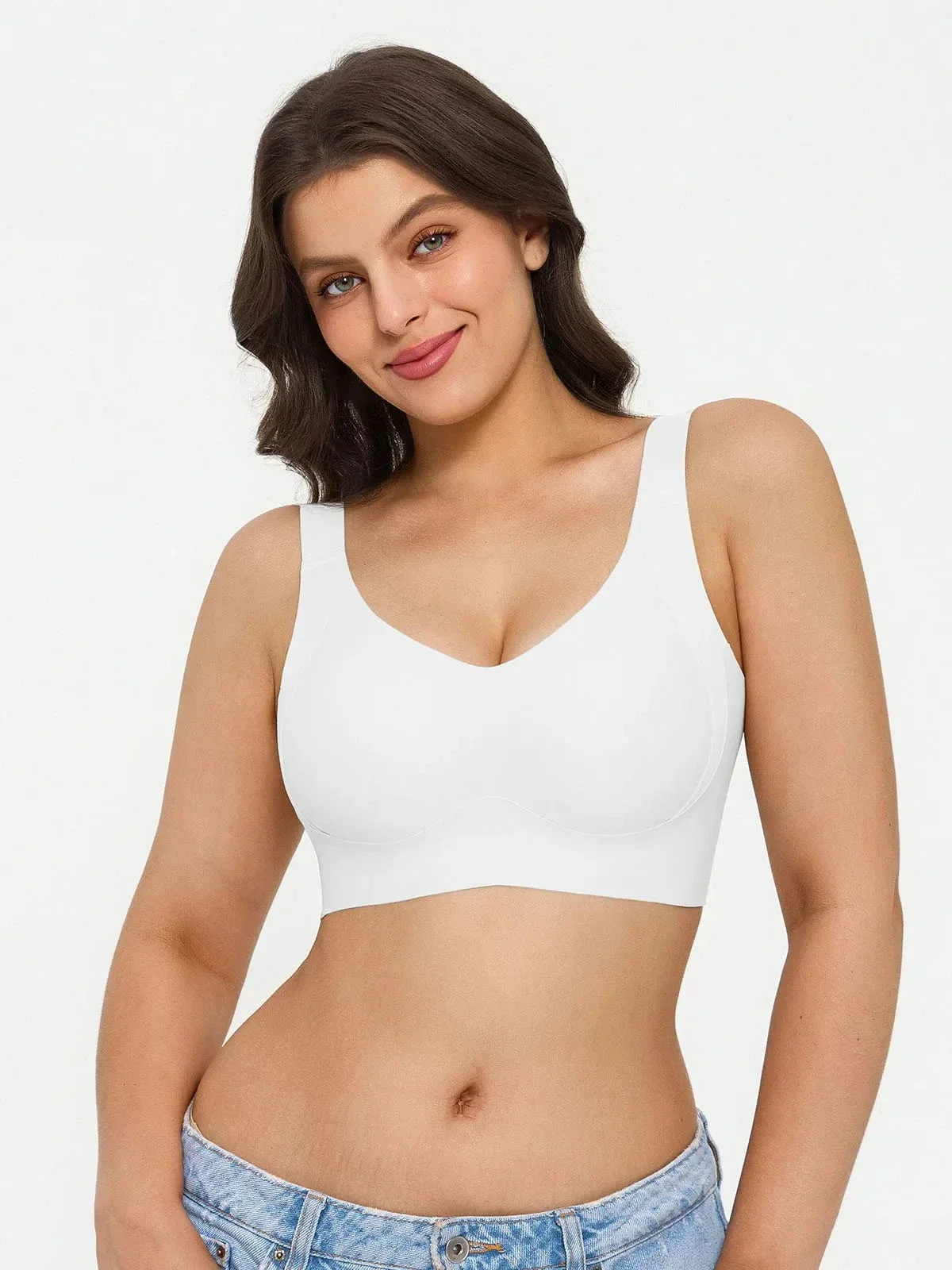 Wireless Wide Strap Everyday Supportive Push Up Comfort Bra - Image 9