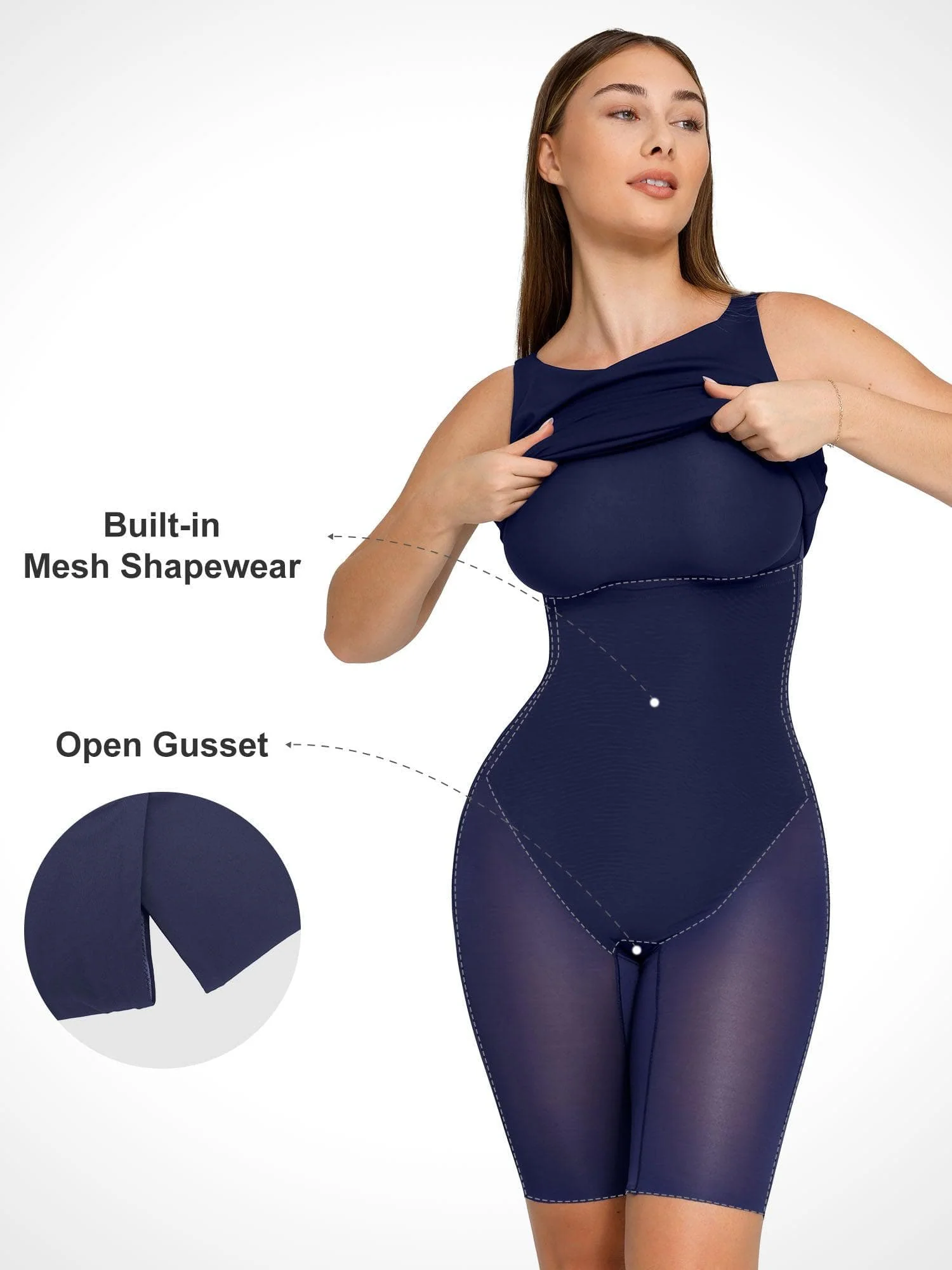 Shapewear Sleeveless Boatneck Sculpting Midi Work Dress - Image 11