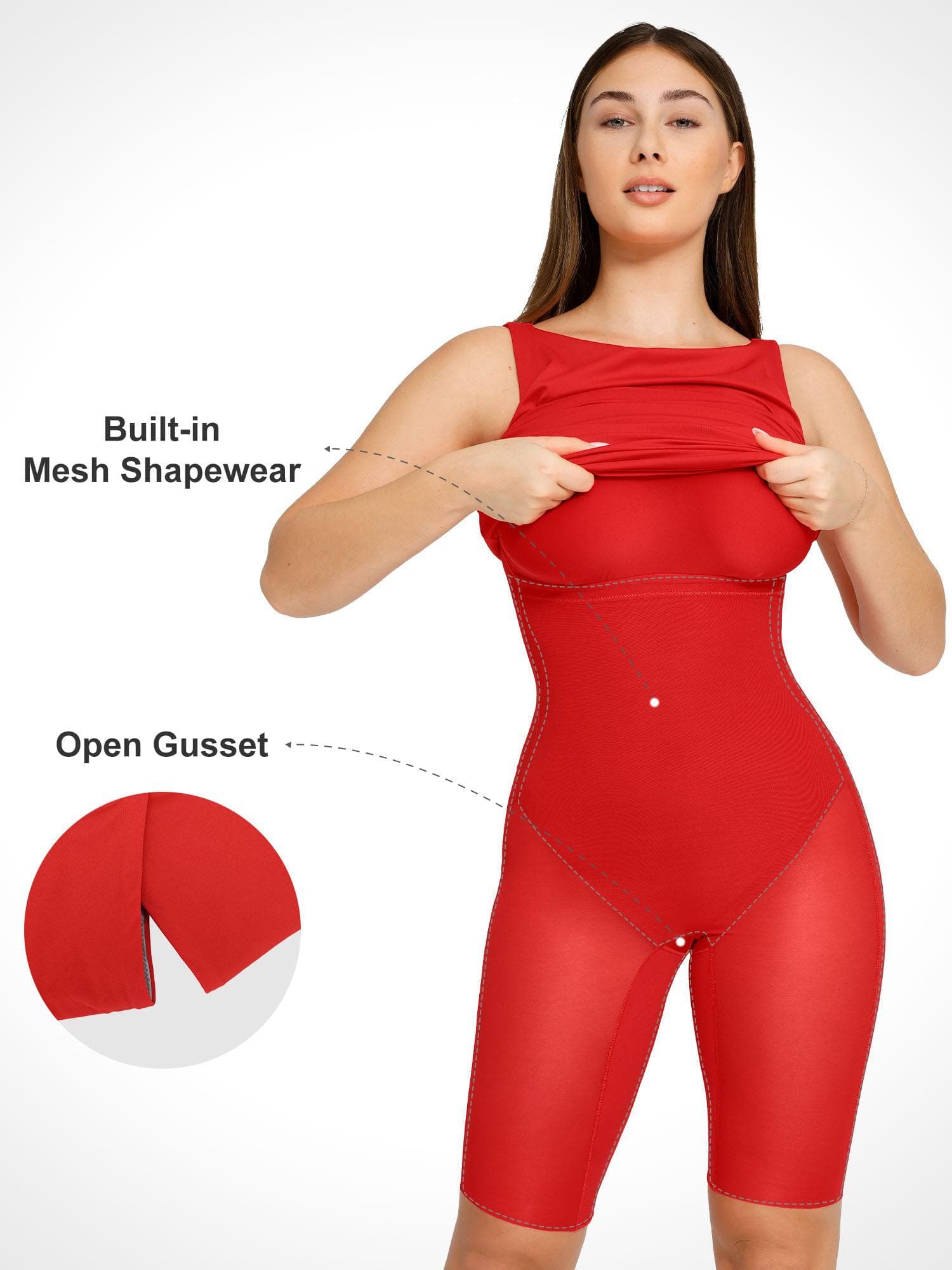 Shapewear Sleeveless Boatneck Sculpting Midi Work Dress - Image 19