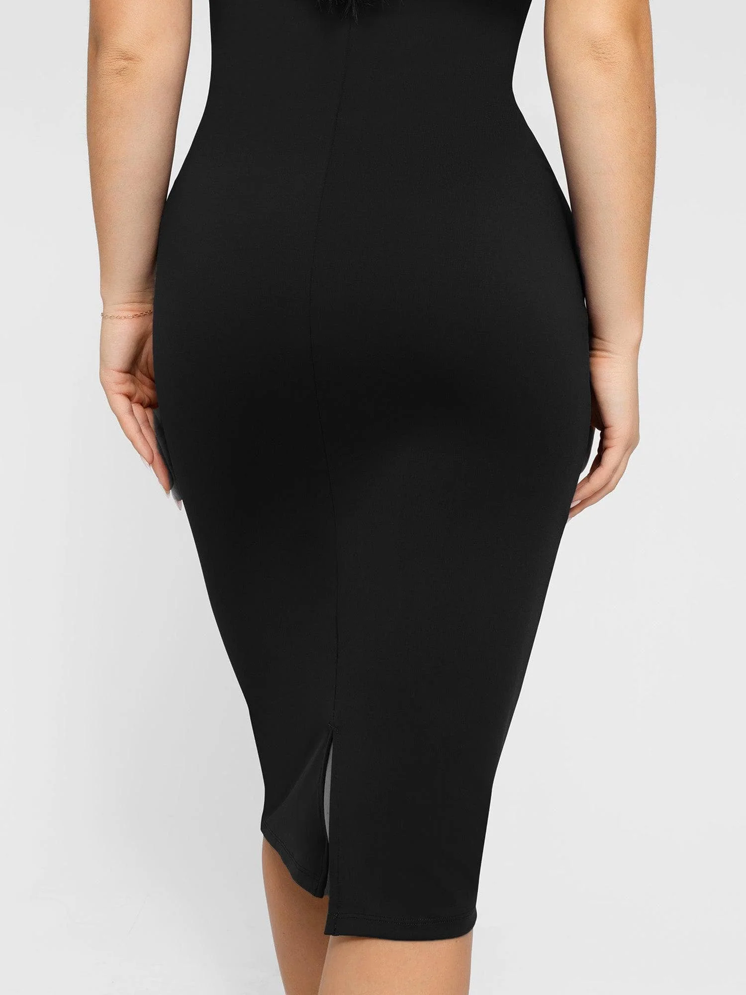 Shapewear Sleeveless Boatneck Sculpting Midi Work Dress - Image 8