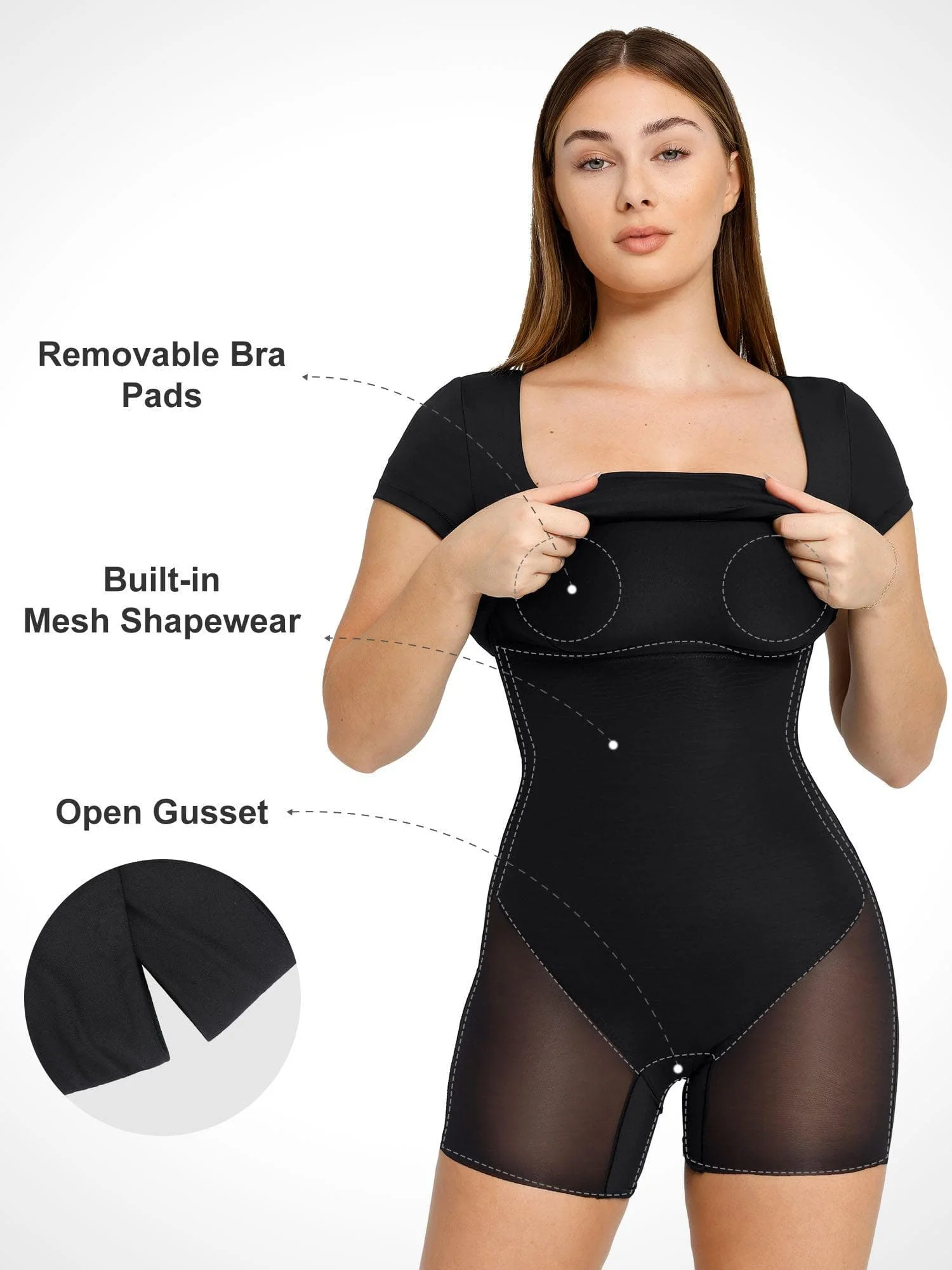 Shapewear Square Neck Slimming Midi Work Dress - Image 11