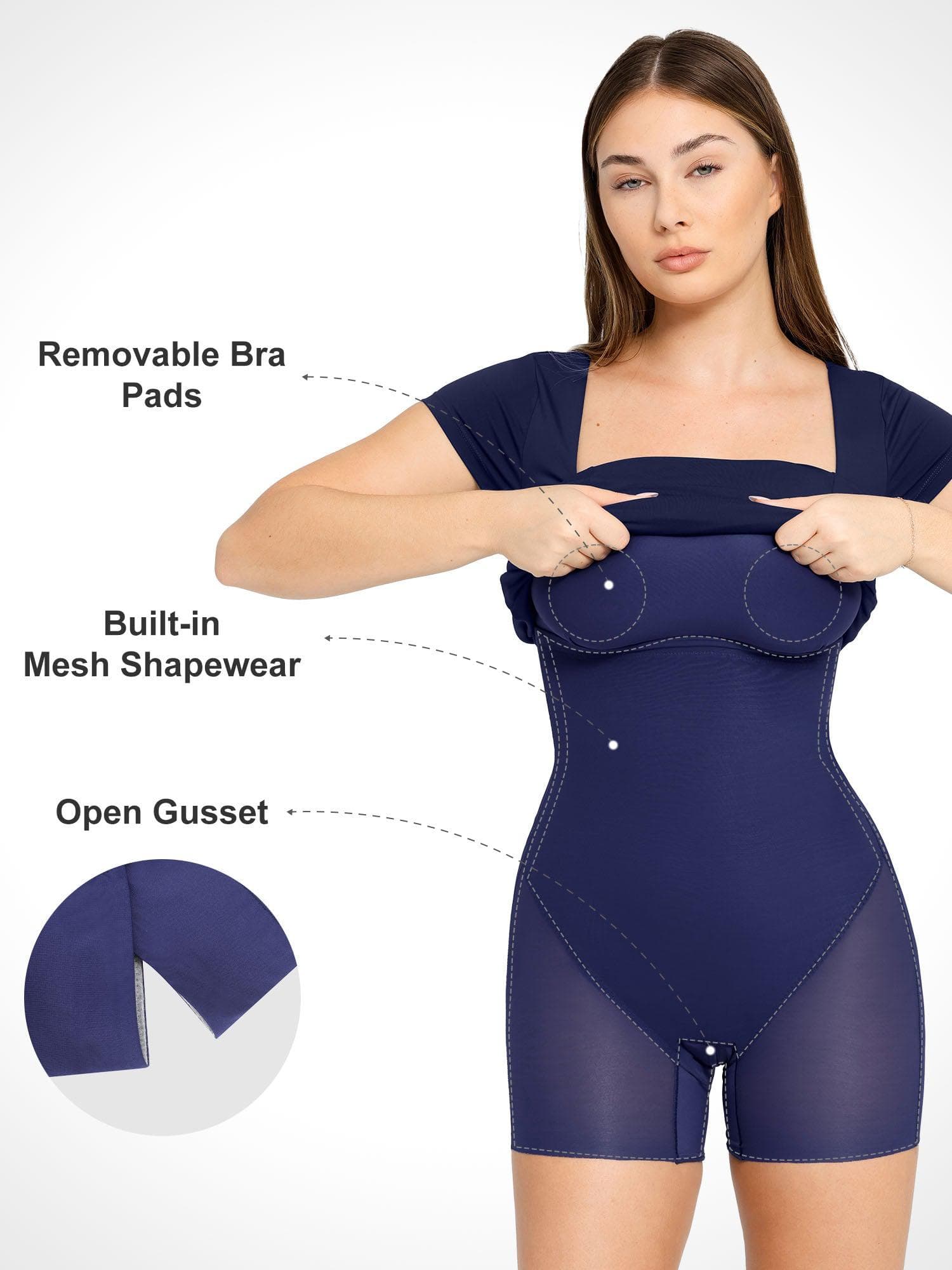 Shapewear Square Neck Slimming Midi Work Dress - Image 2