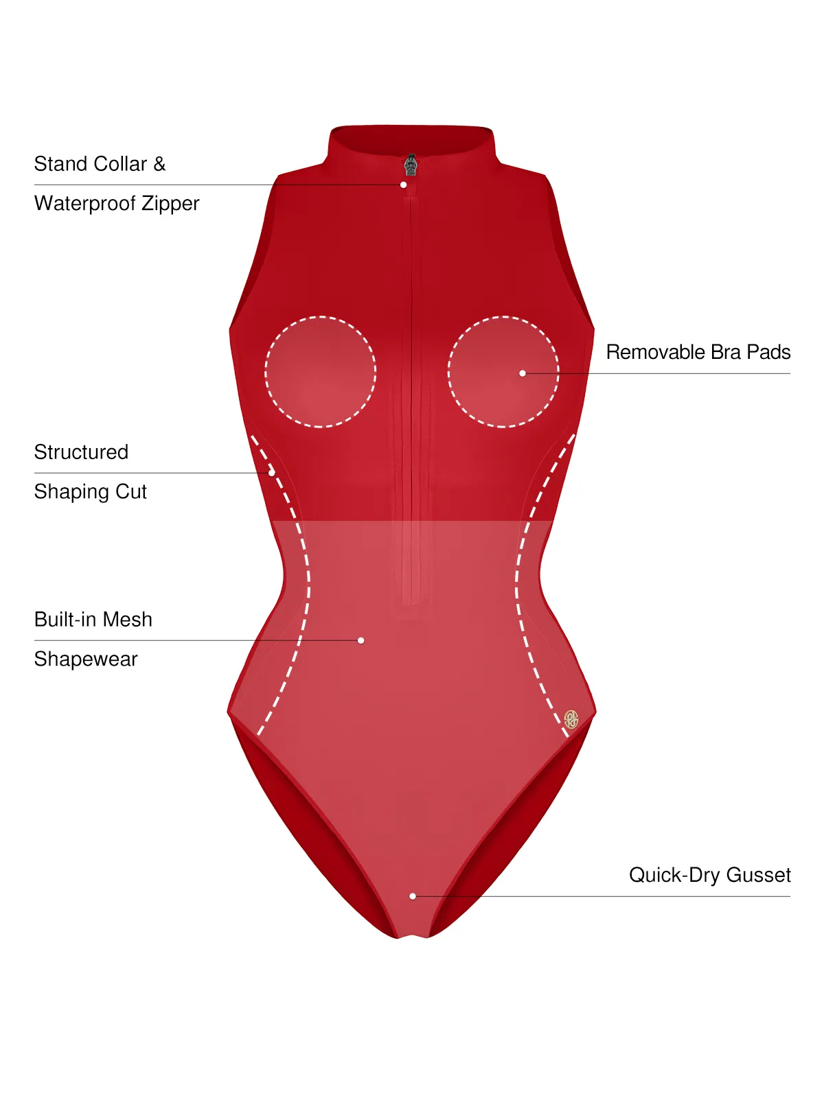 Zip-Front Waist Shaping Swimsuit - Image 13