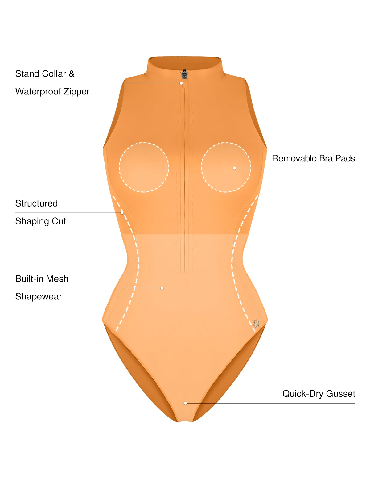 Zip-Front Waist Shaping Swimsuit - Image 25