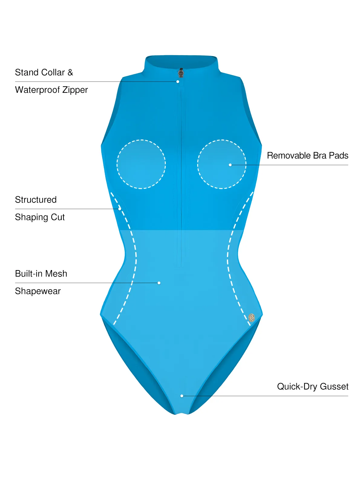 Zip-Front Waist Shaping Swimsuit - Image 36